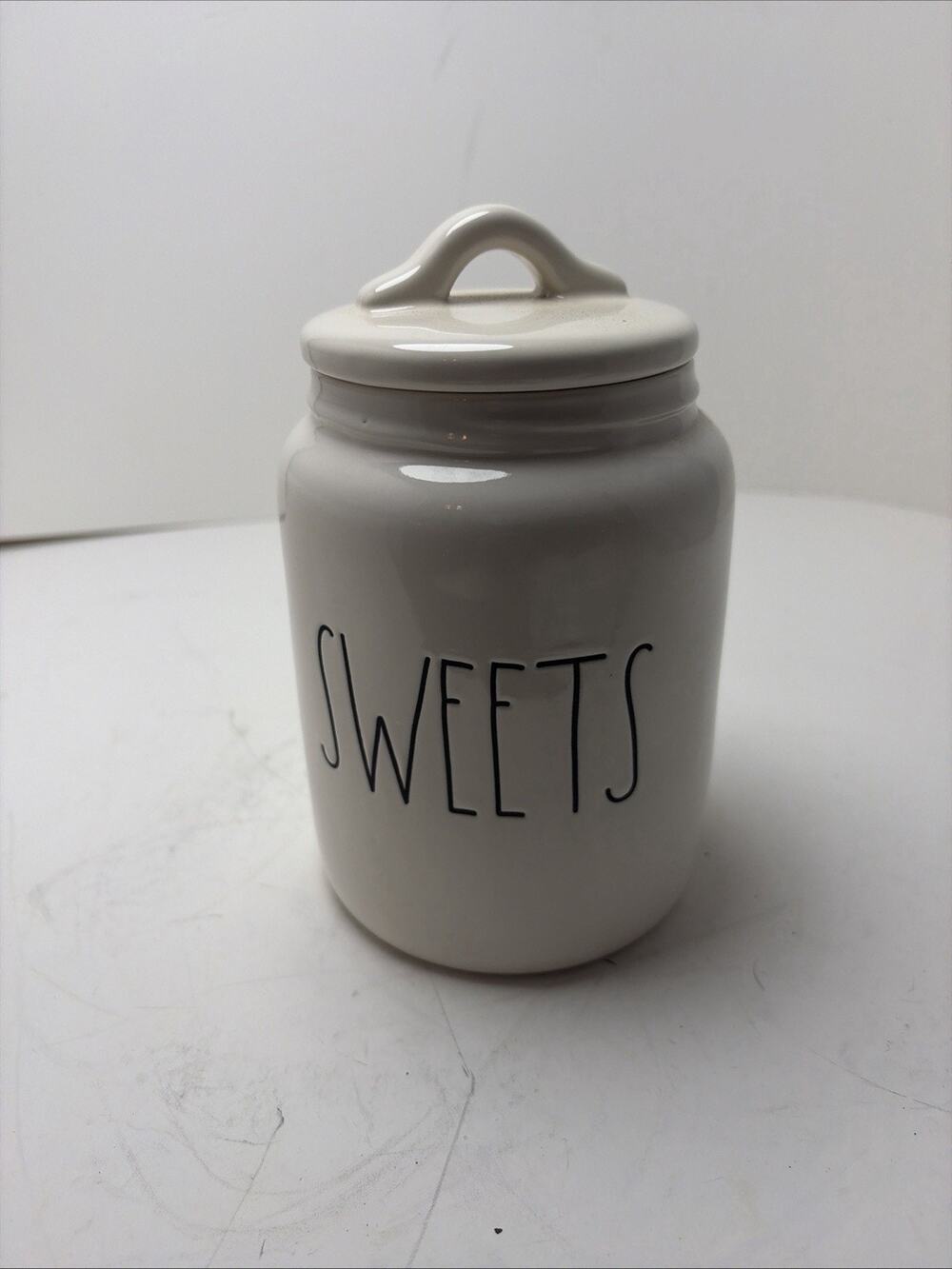 RAE DUNN Sweets Canister Jar White Ceramic Container